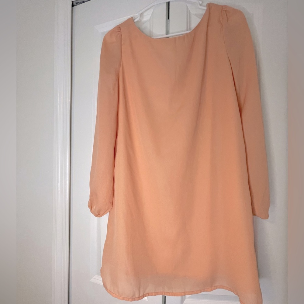 Peach long sleeve dress